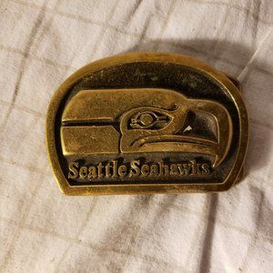 Seattle Seahawks brass belt buckle 1970's